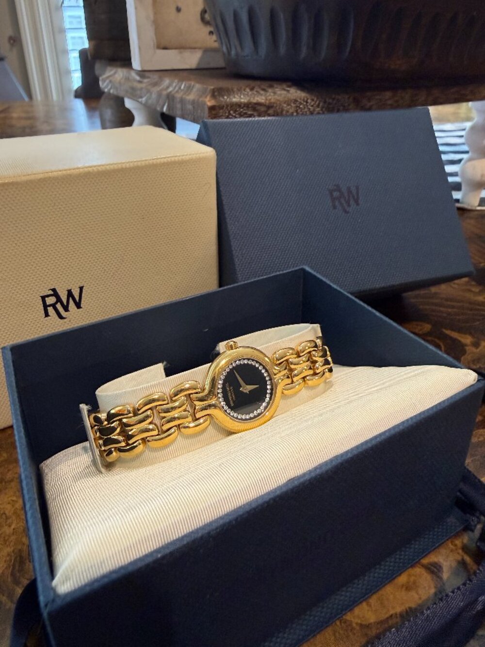 Raymond Weil 5876/1 Ladies GP Watch, Black Dial with Crystals